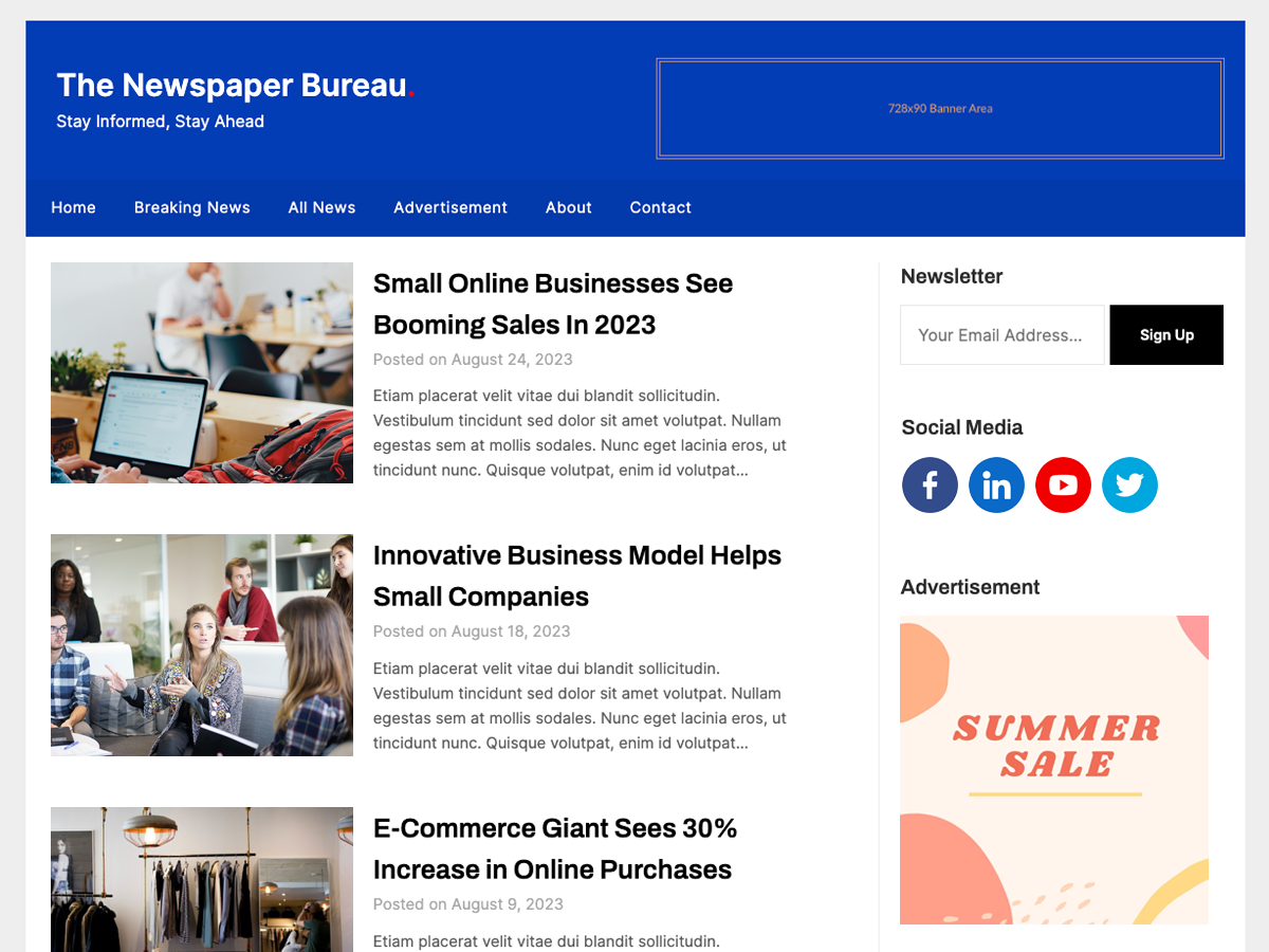 The Newspaper Bureau theme screenshot