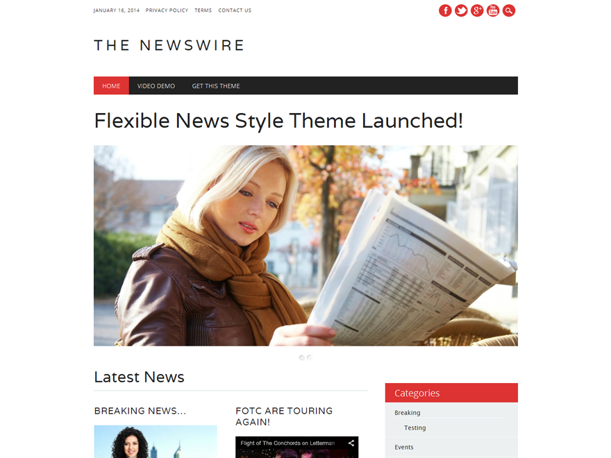 The Newswire theme screenshot
