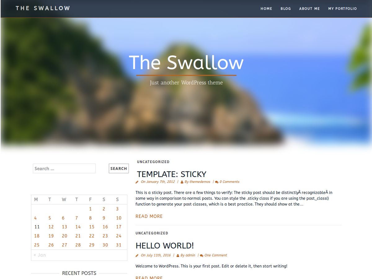 The Swallow theme screenshot