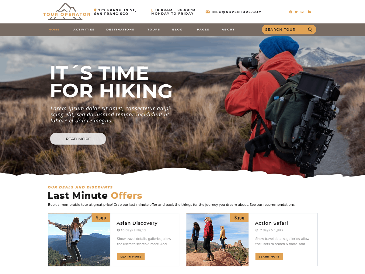 The Tour Operator theme screenshot