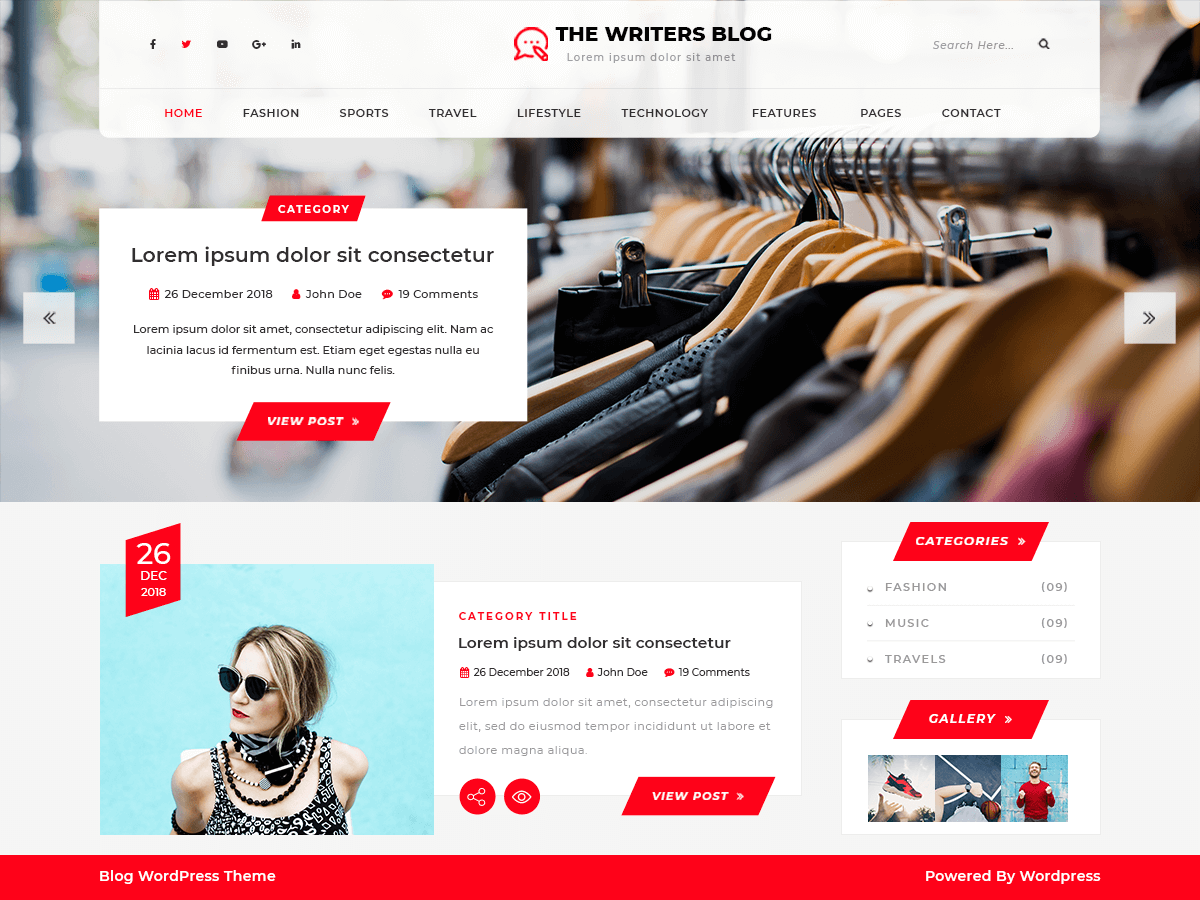 The Writers Blog theme screenshot