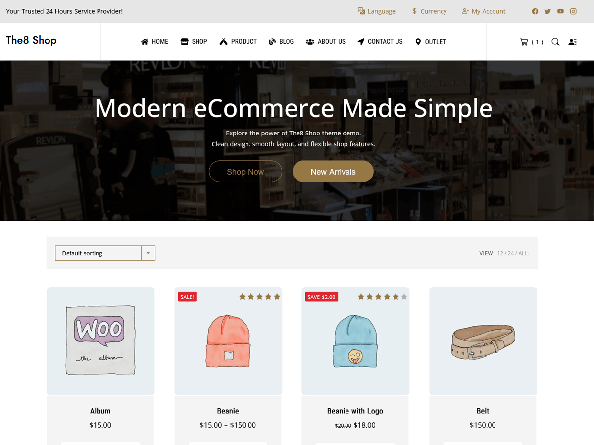 The8 eCommerce Store theme screenshot