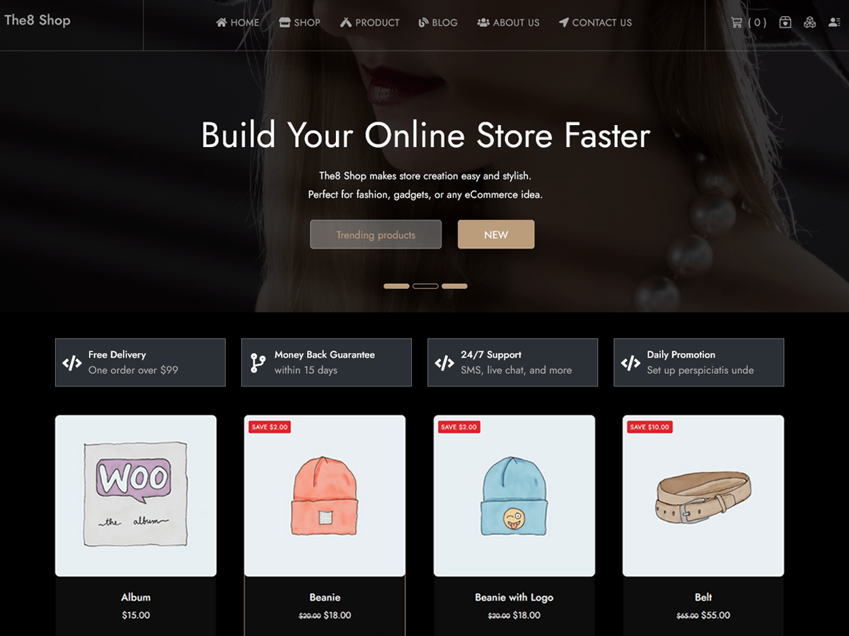 The8 Shop Dark theme screenshot