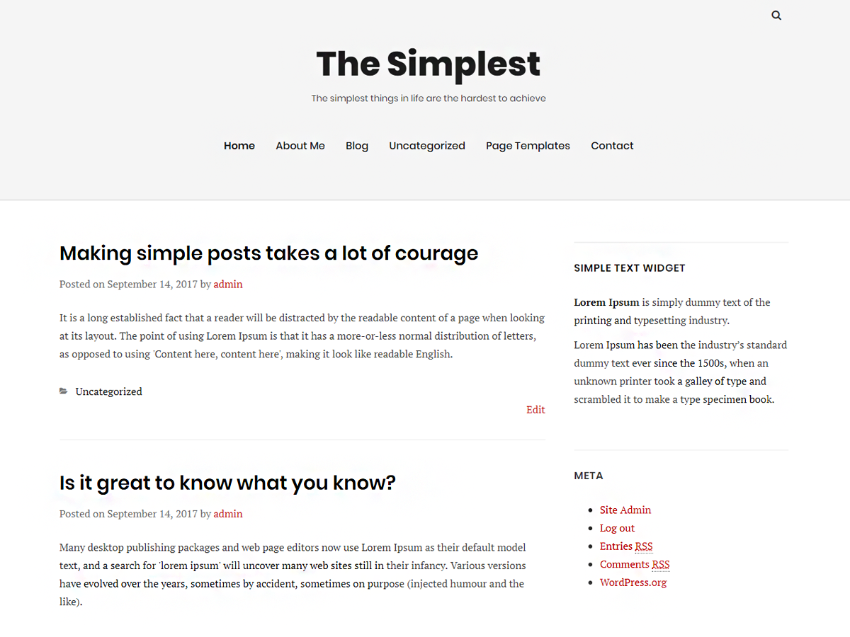 TheSimplest theme screenshot