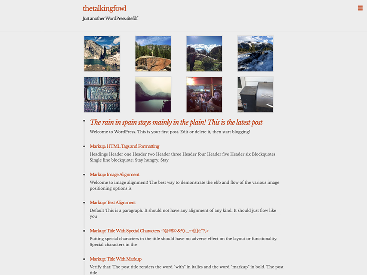 thetalkingfowl theme screenshot