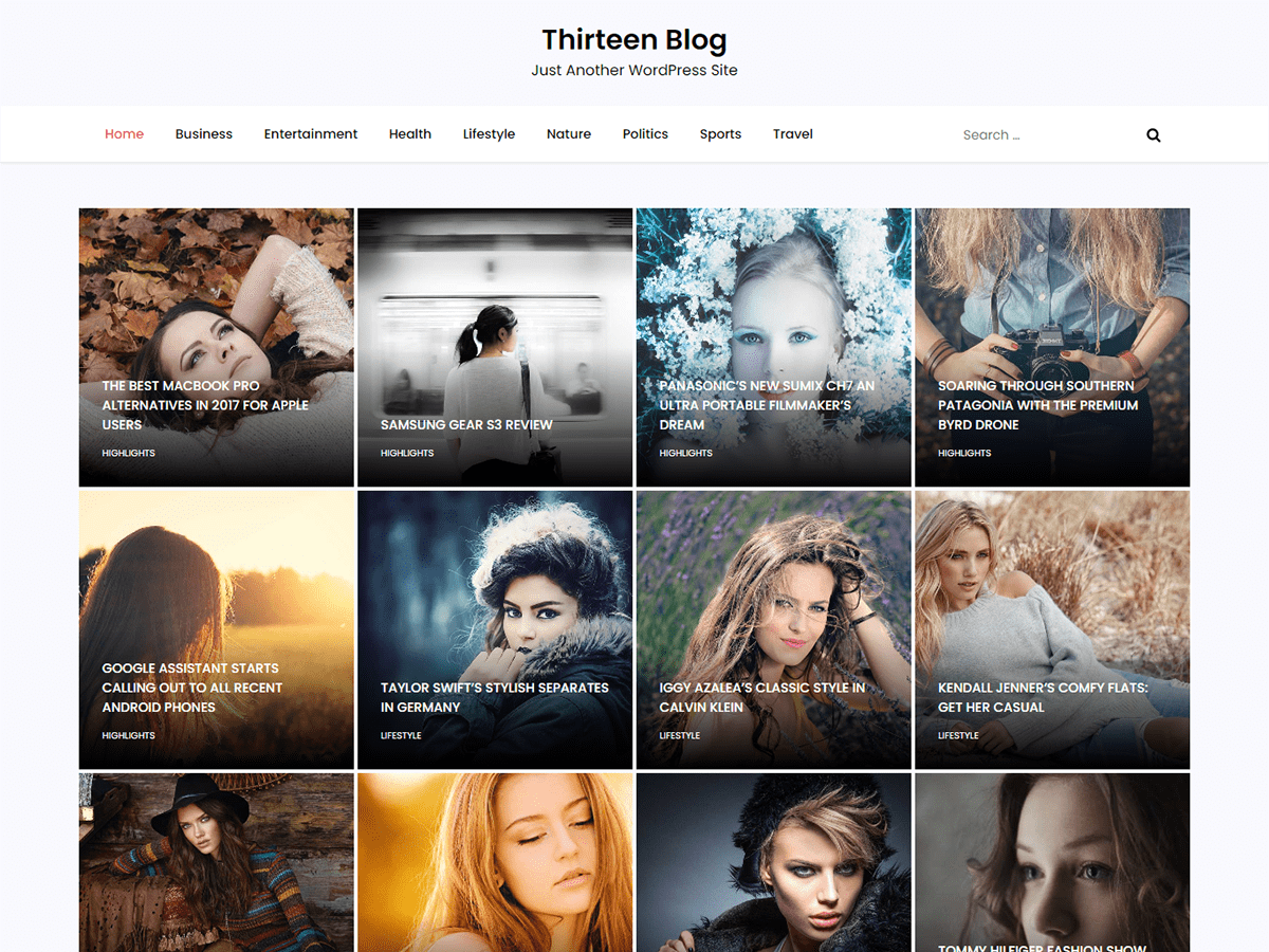 Thirteen Blog theme screenshot