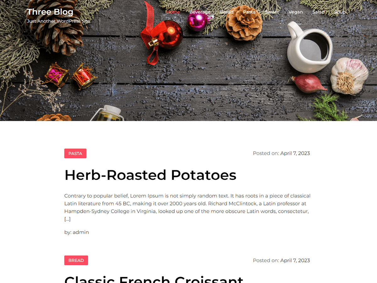 Three Blog theme screenshot