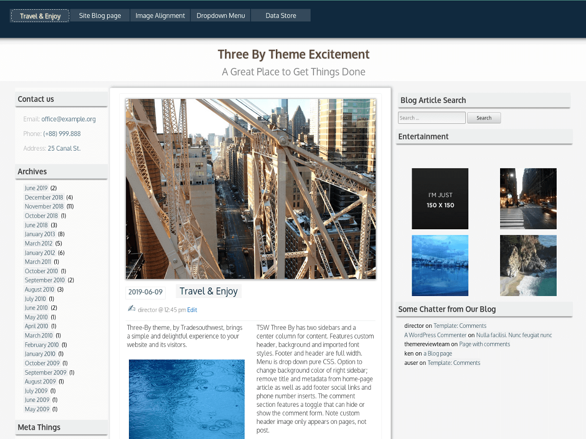Three By theme screenshot