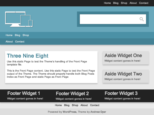 Three Nine Eight theme screenshot