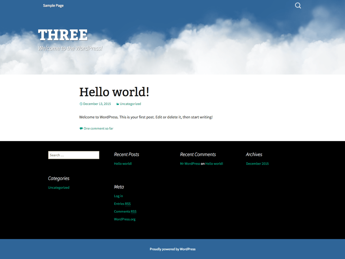 Three theme screenshot