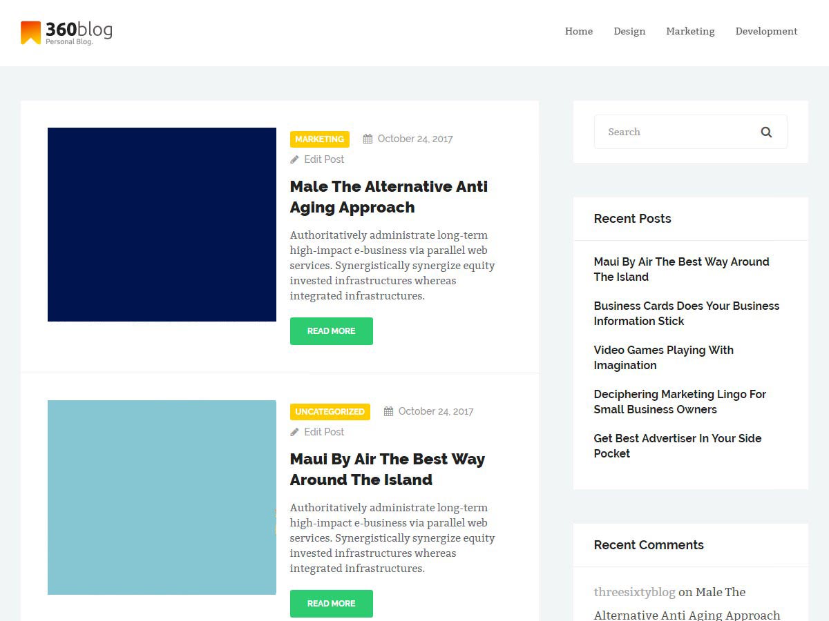 ThreeSixtyBlog Lite theme screenshot