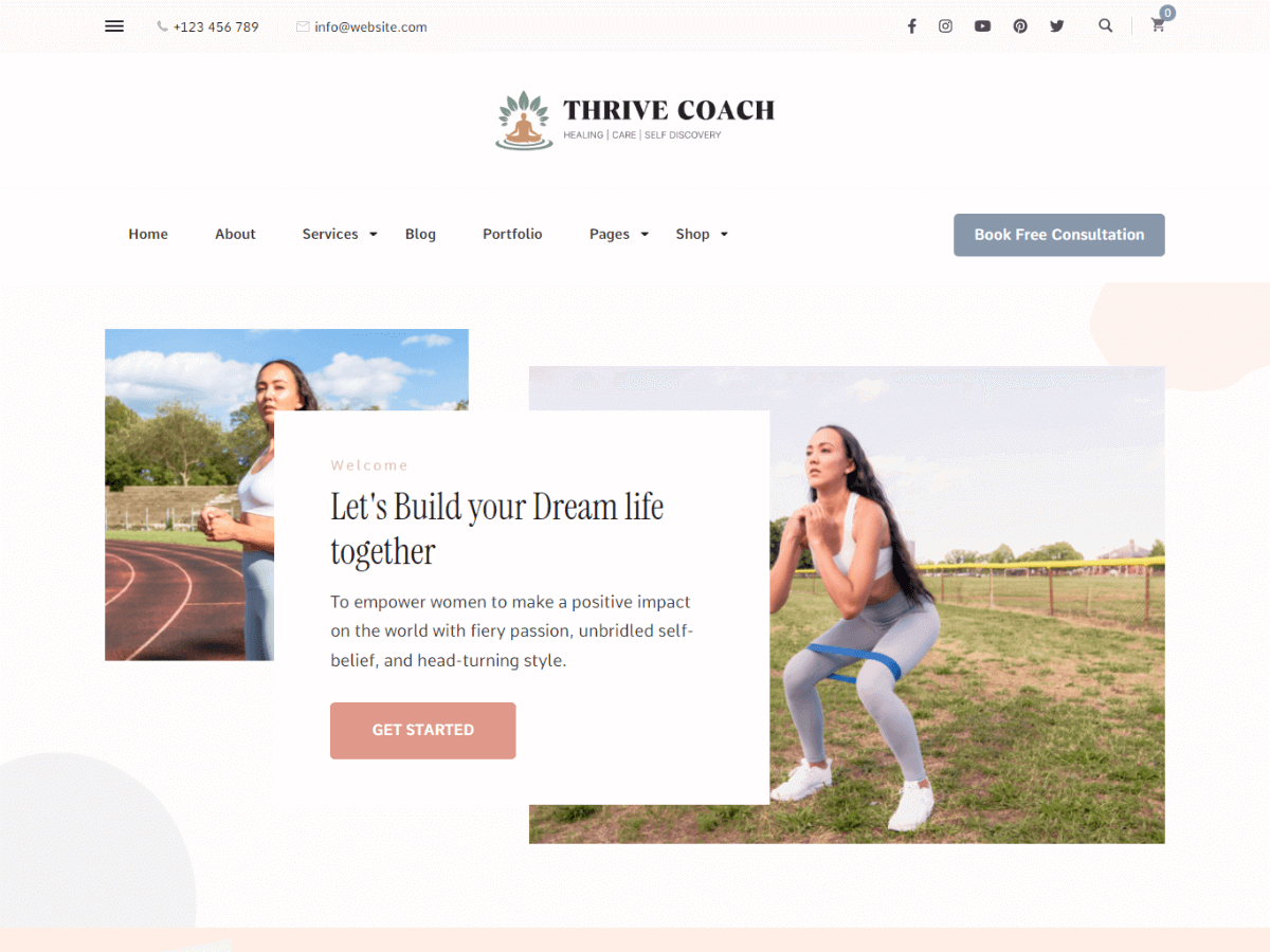 Thrive Coach theme screenshot