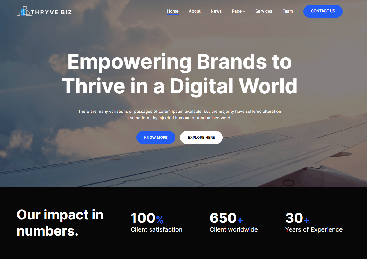 Thryve Biz theme screenshot
