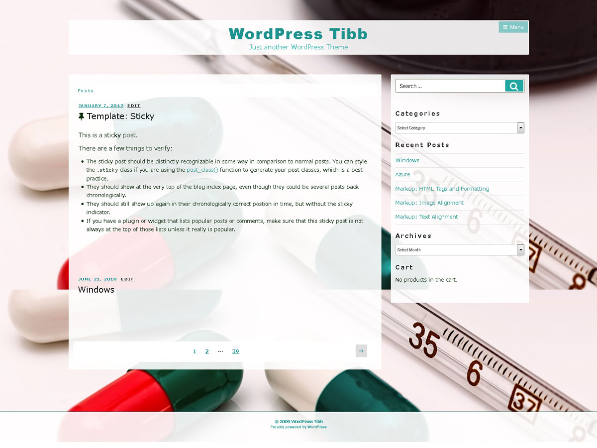 Tibb theme screenshot