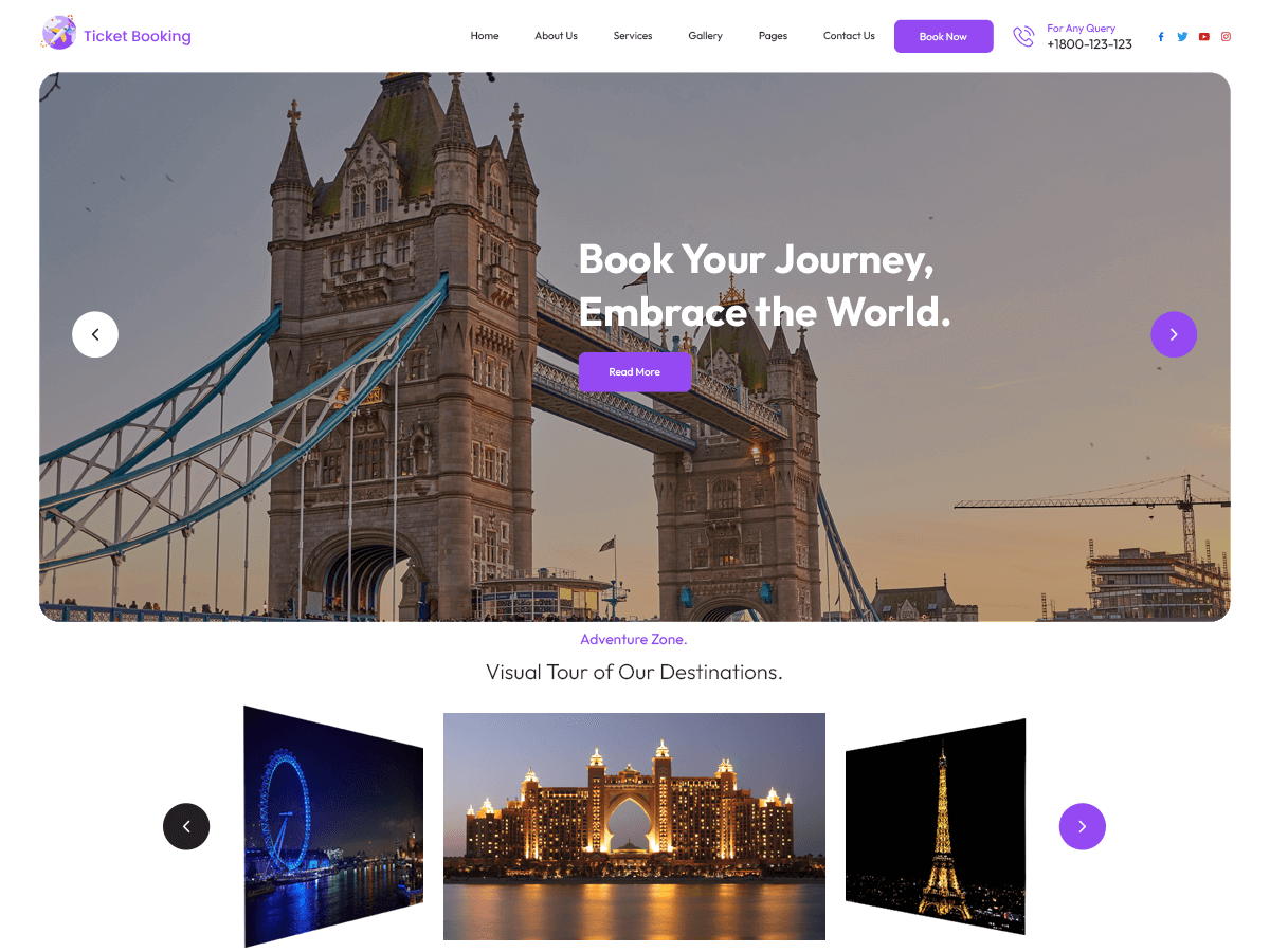 Ticket Booking theme screenshot