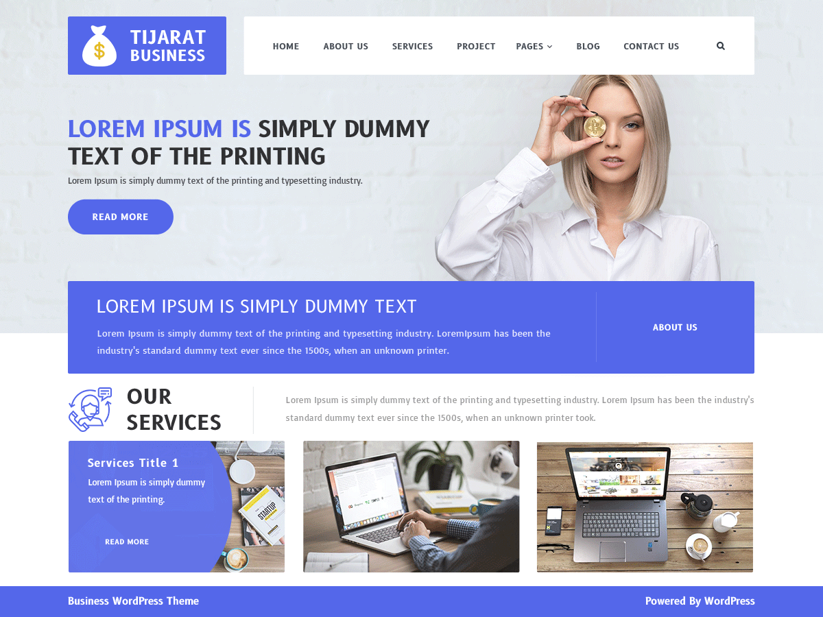 Tijarat Business theme screenshot