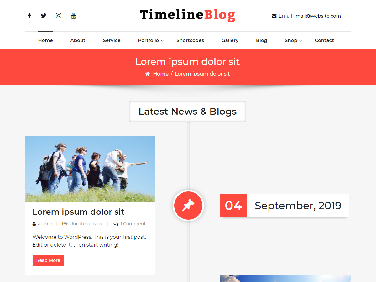 TimelineBlog theme screenshot