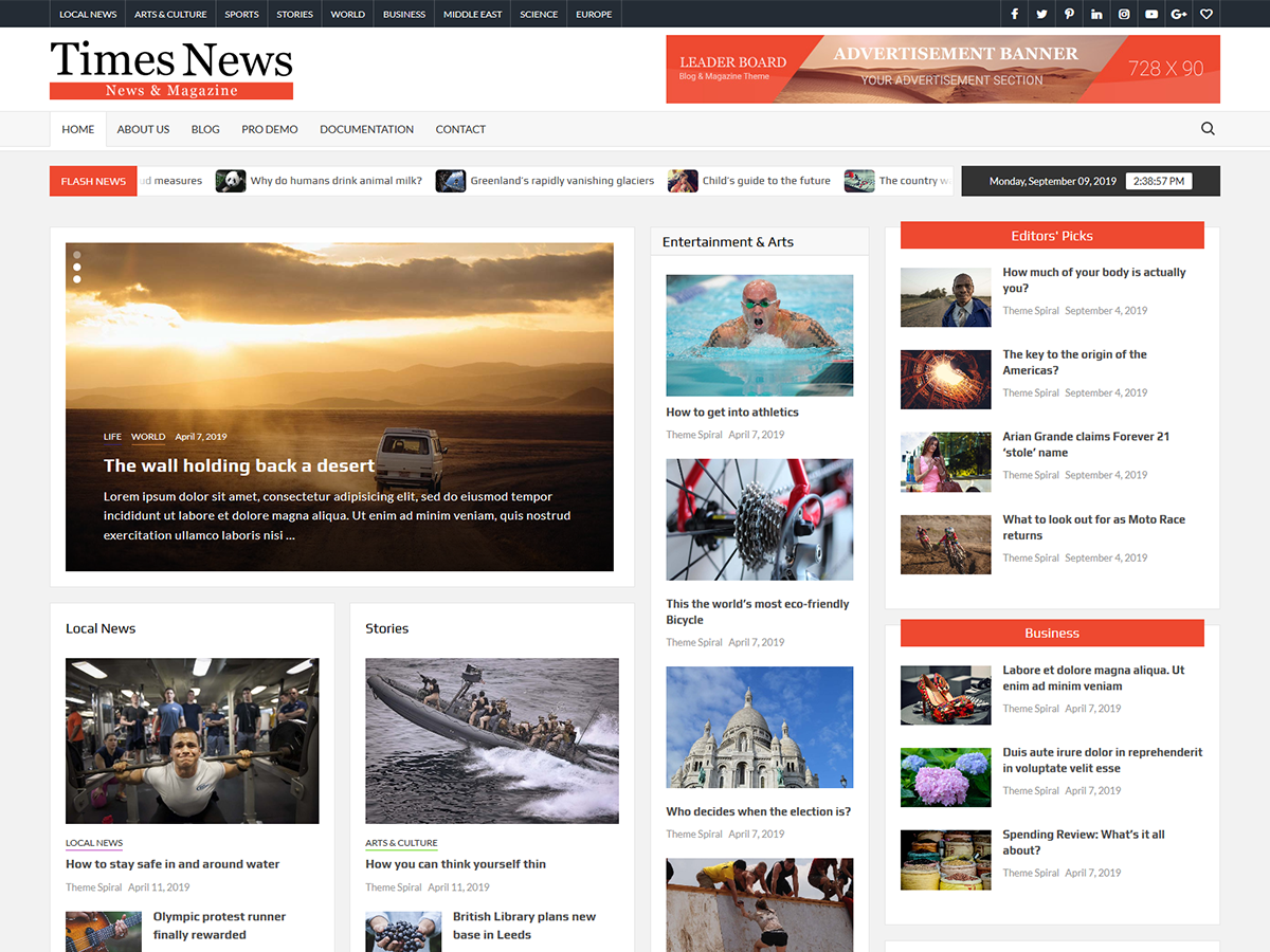 TimesNews theme screenshot