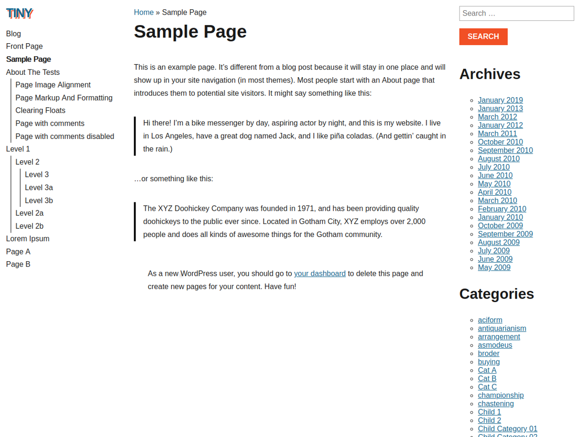 Tiny theme screenshot
