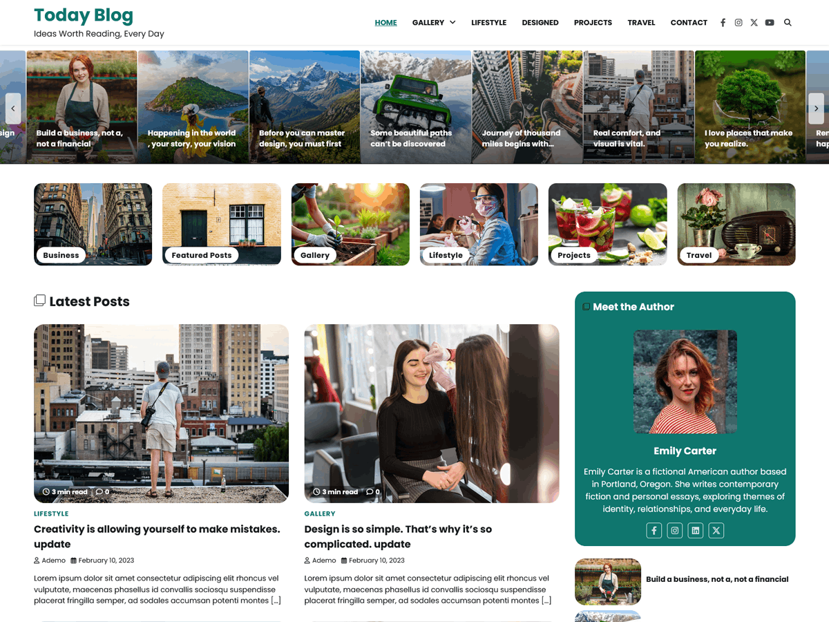 Today Blog theme screenshot