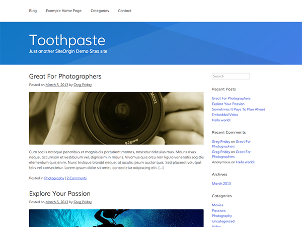 Toothpaste theme screenshot