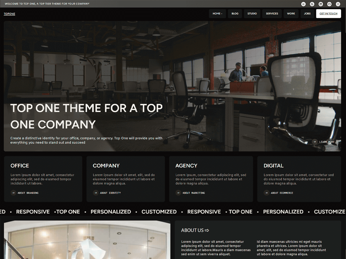 Top One theme screenshot