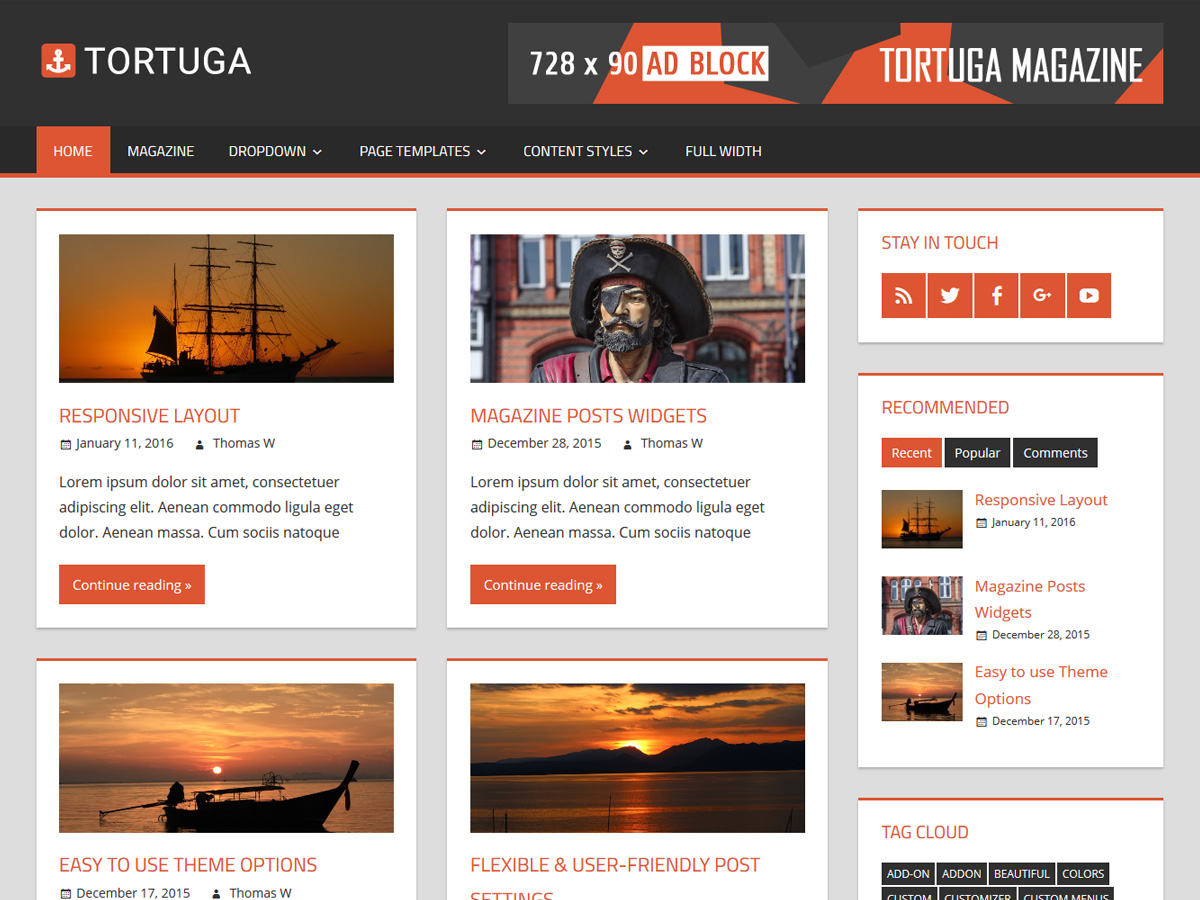 Tortuga theme screenshot