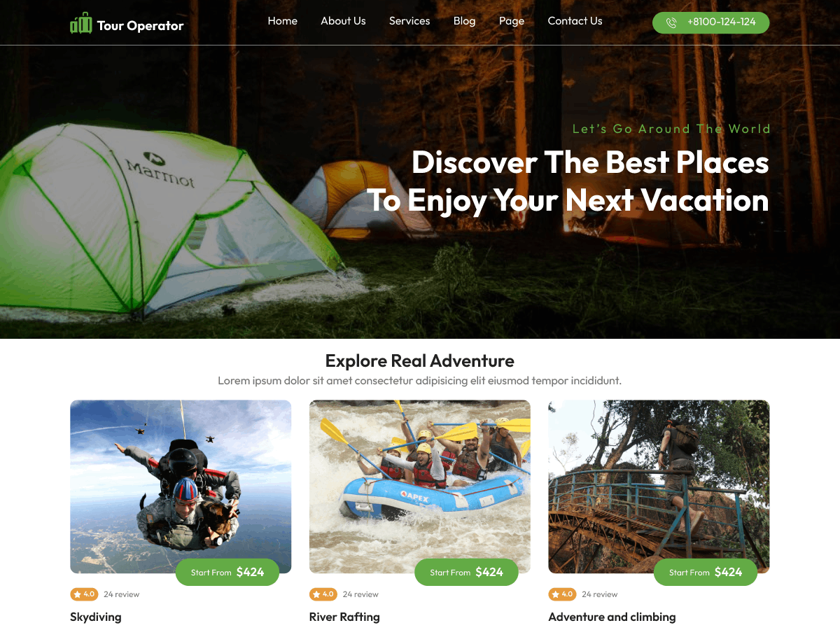 Tour Operator Agency theme screenshot
