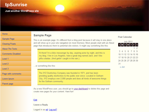 tpSunrise theme screenshot