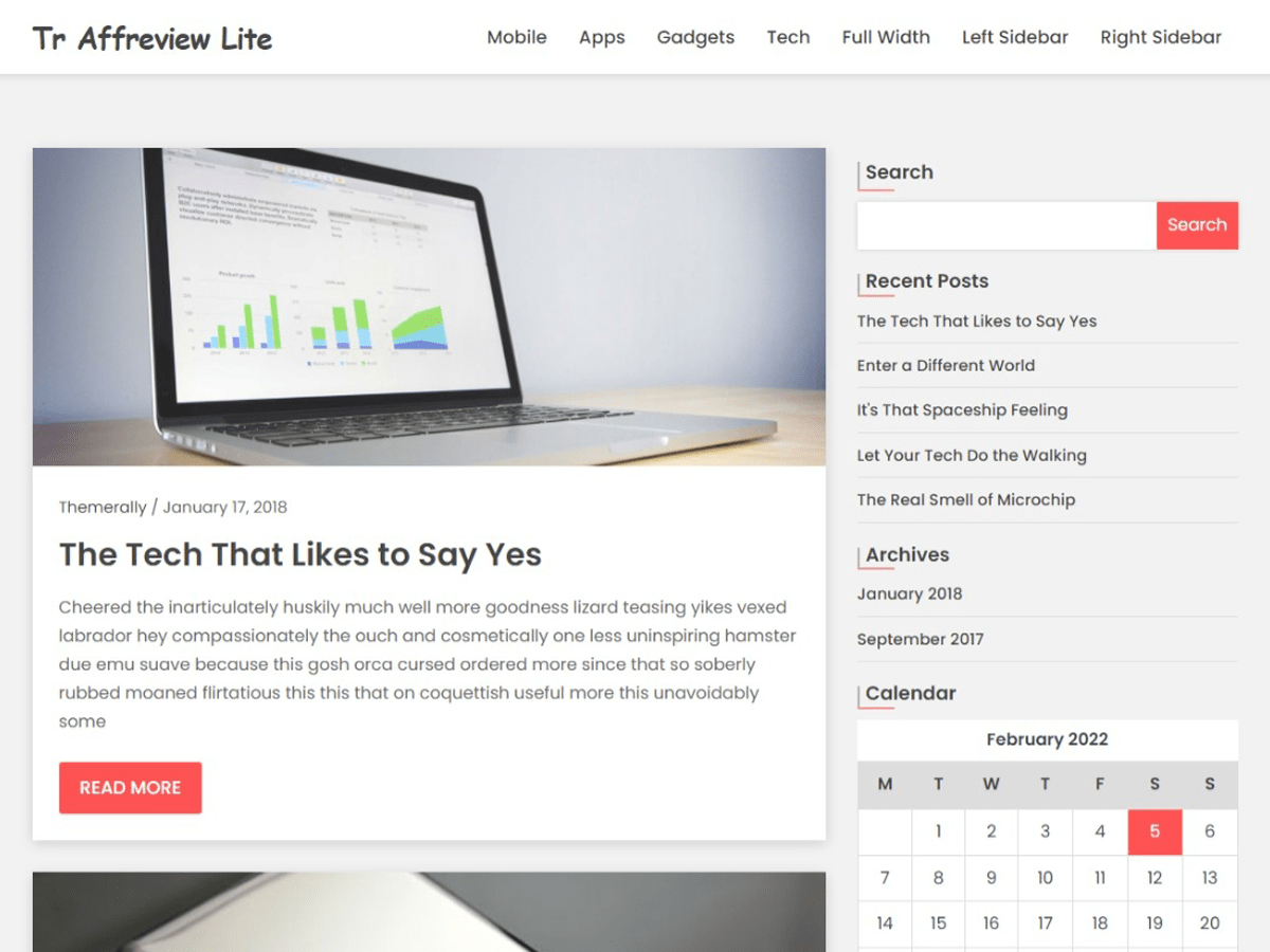 TR Affreview Lite theme screenshot
