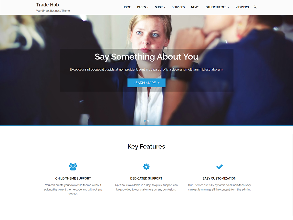 Trade Hub theme screenshot