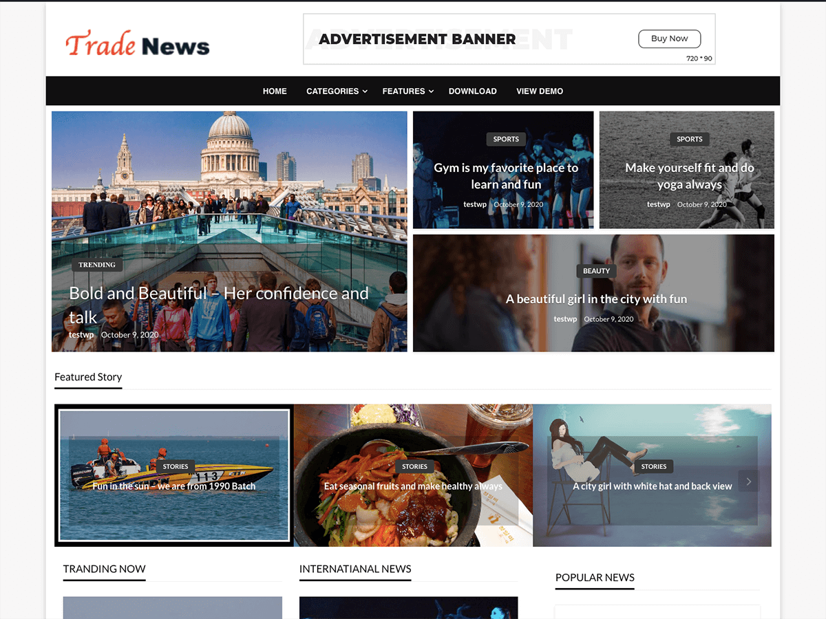Trade News theme screenshot