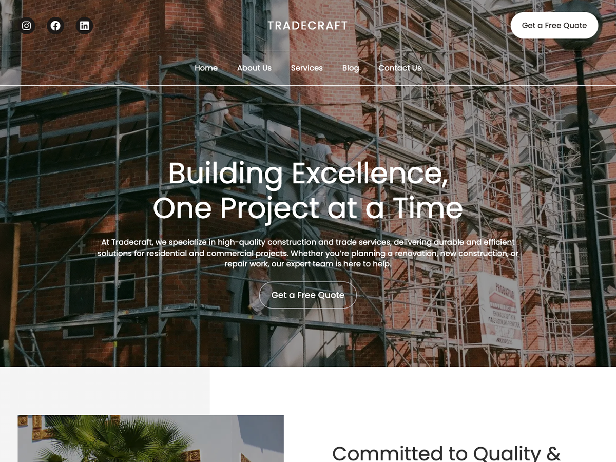 TradeCraft theme screenshot