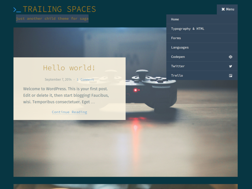 Trailing Spaces theme screenshot