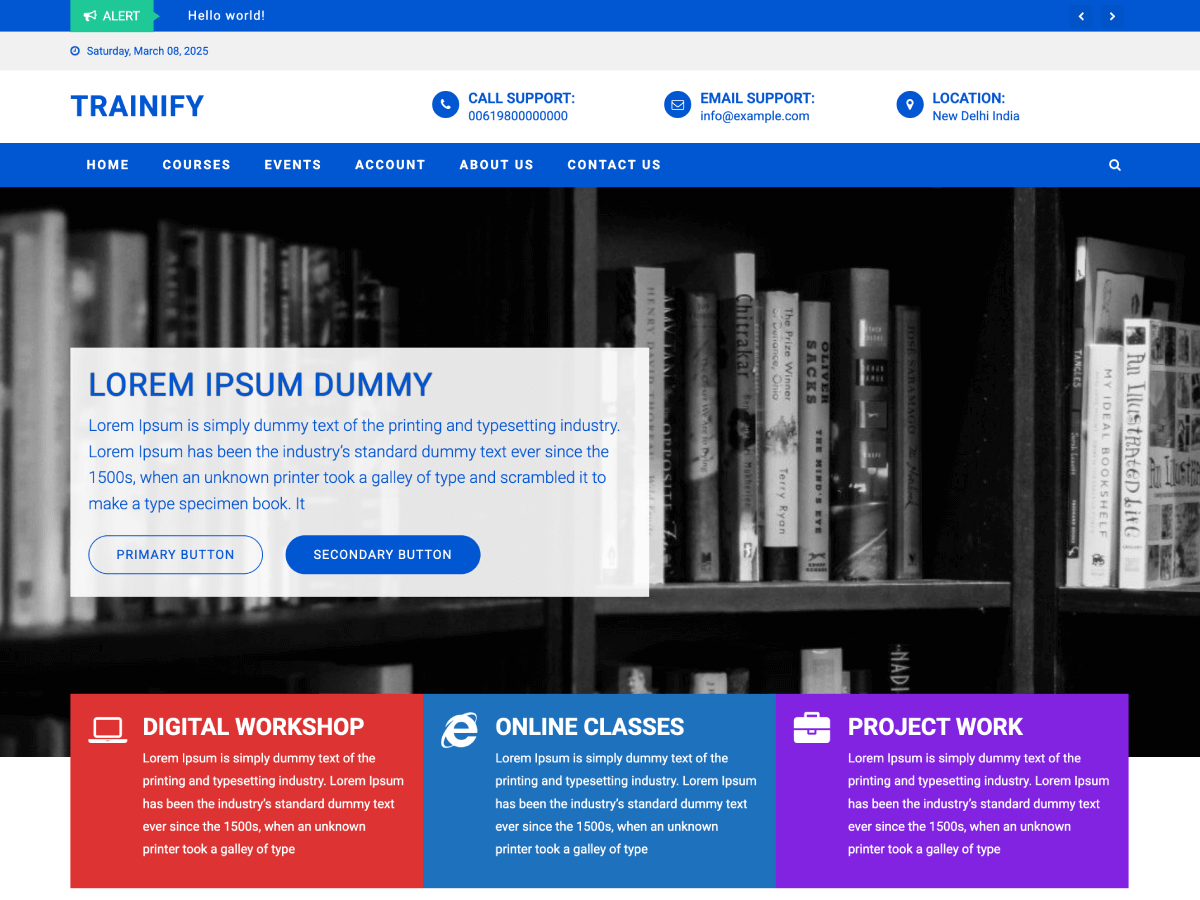 Trainify theme screenshot