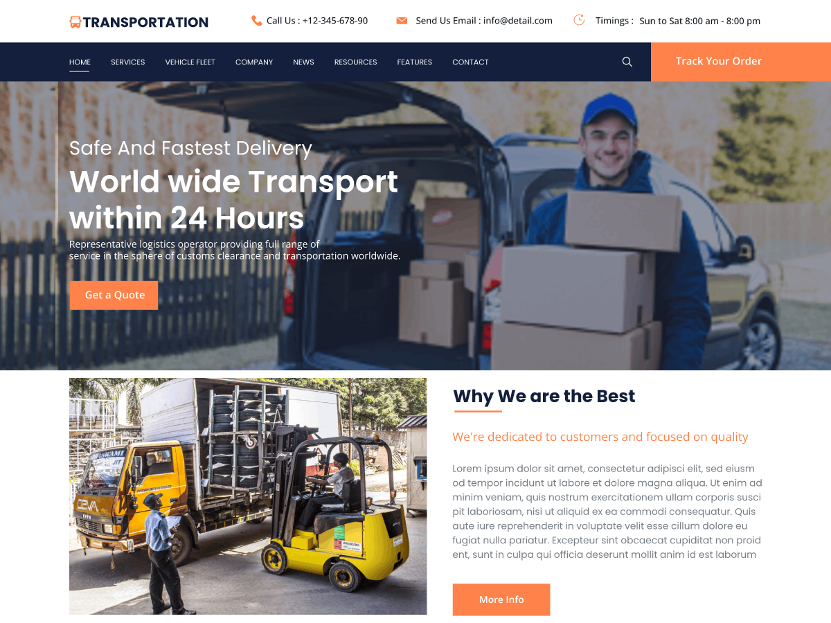 Transcargo Transportation theme screenshot