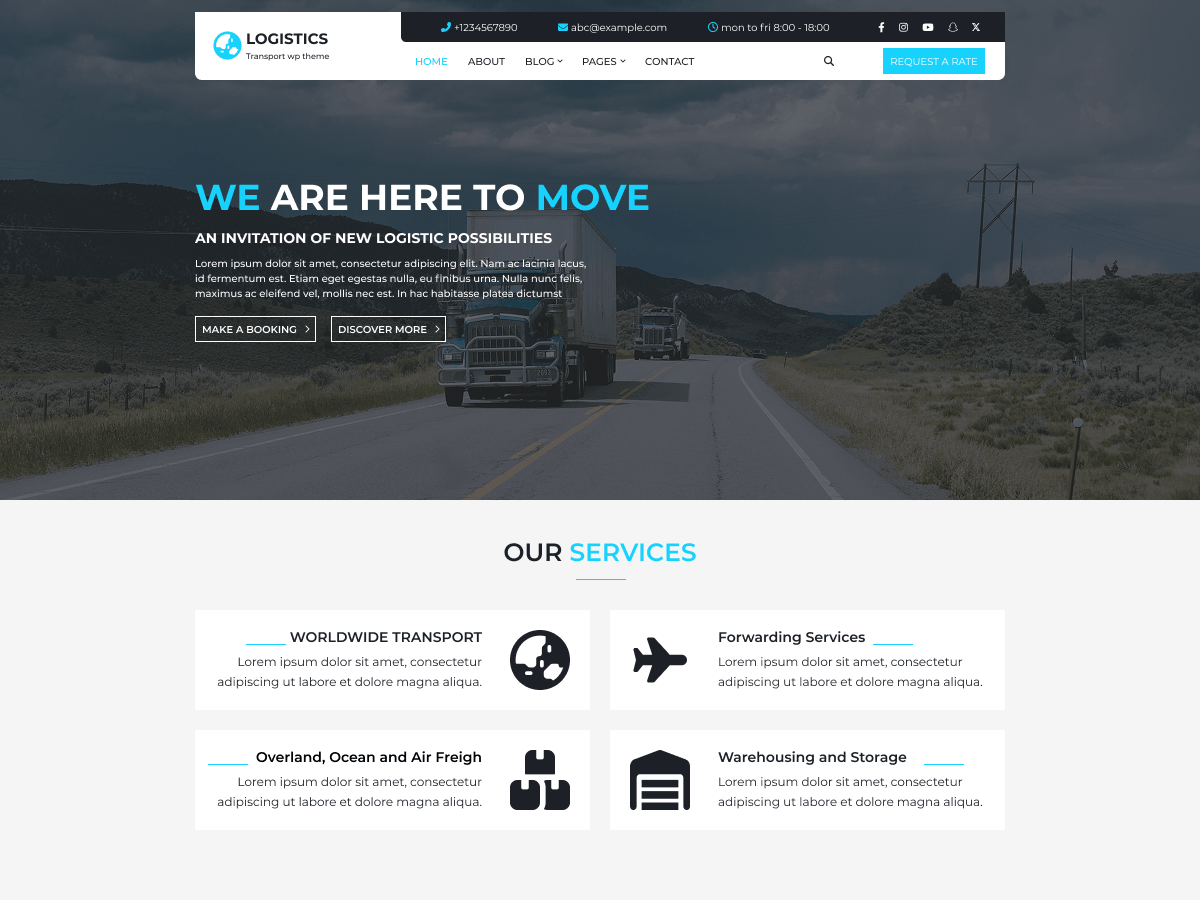 Transport Freight theme screenshot