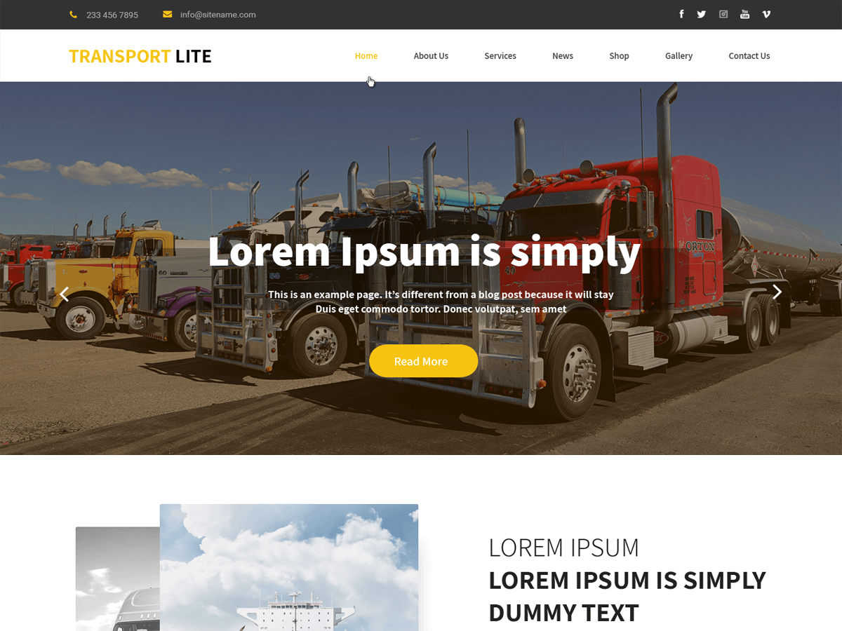 Transport Lite theme screenshot