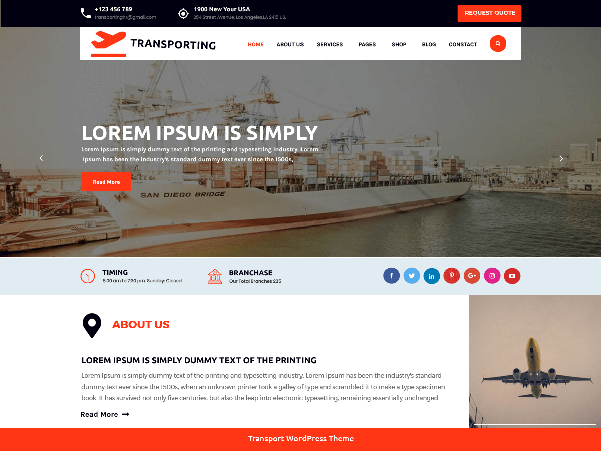 Transport Movers theme screenshot