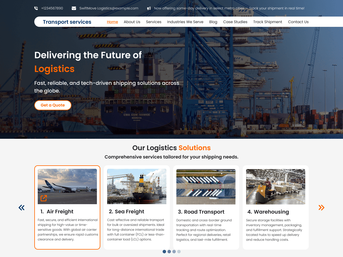 Transport Services theme screenshot
