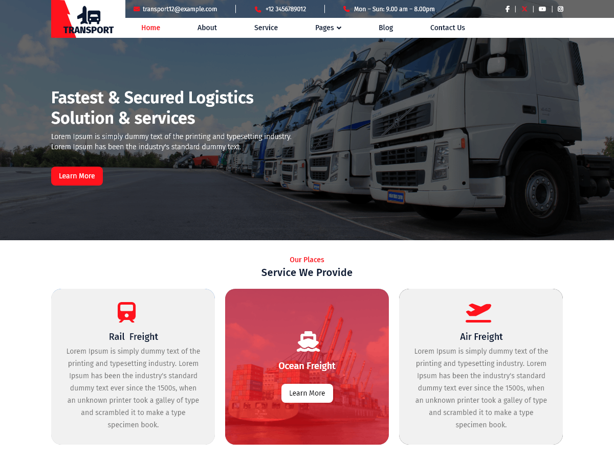 Transportation Agency theme screenshot