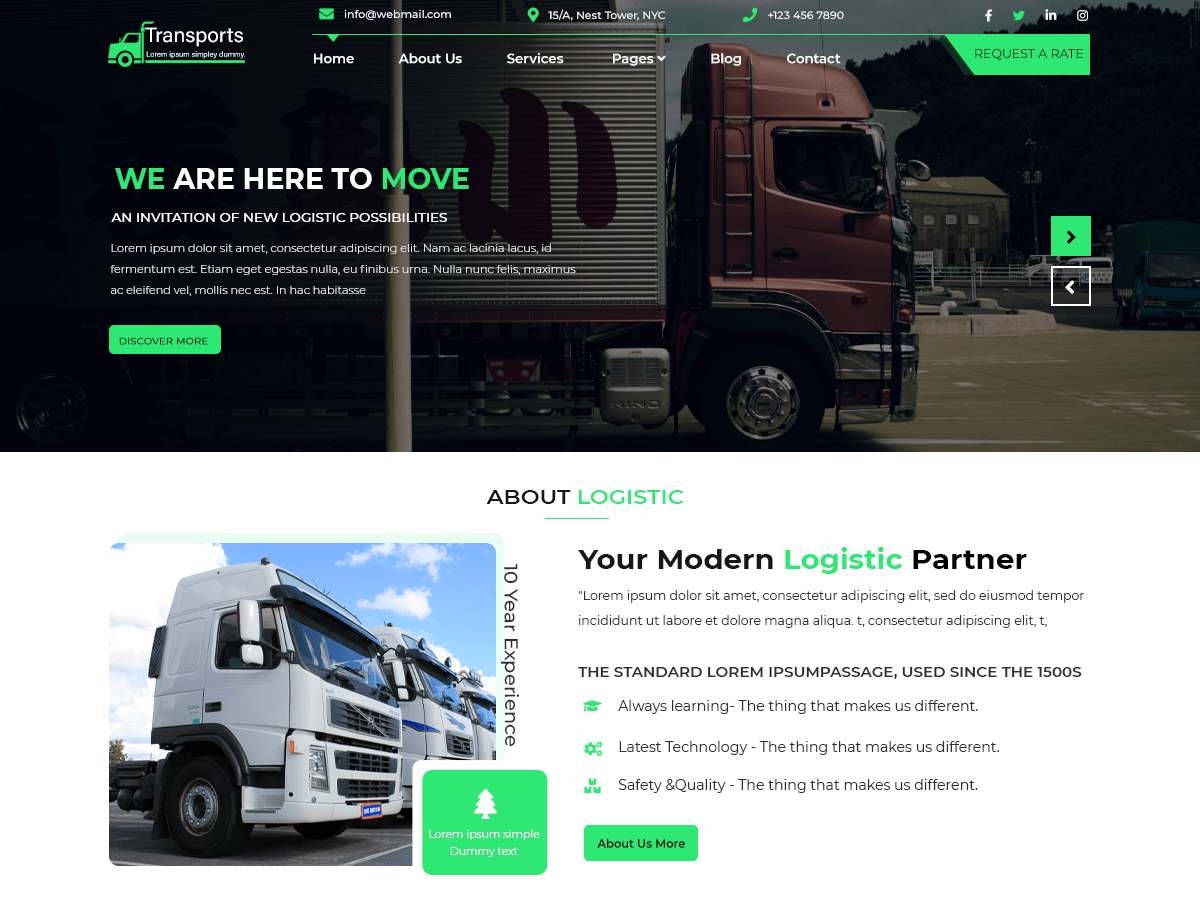 Transportation Shipment theme screenshot