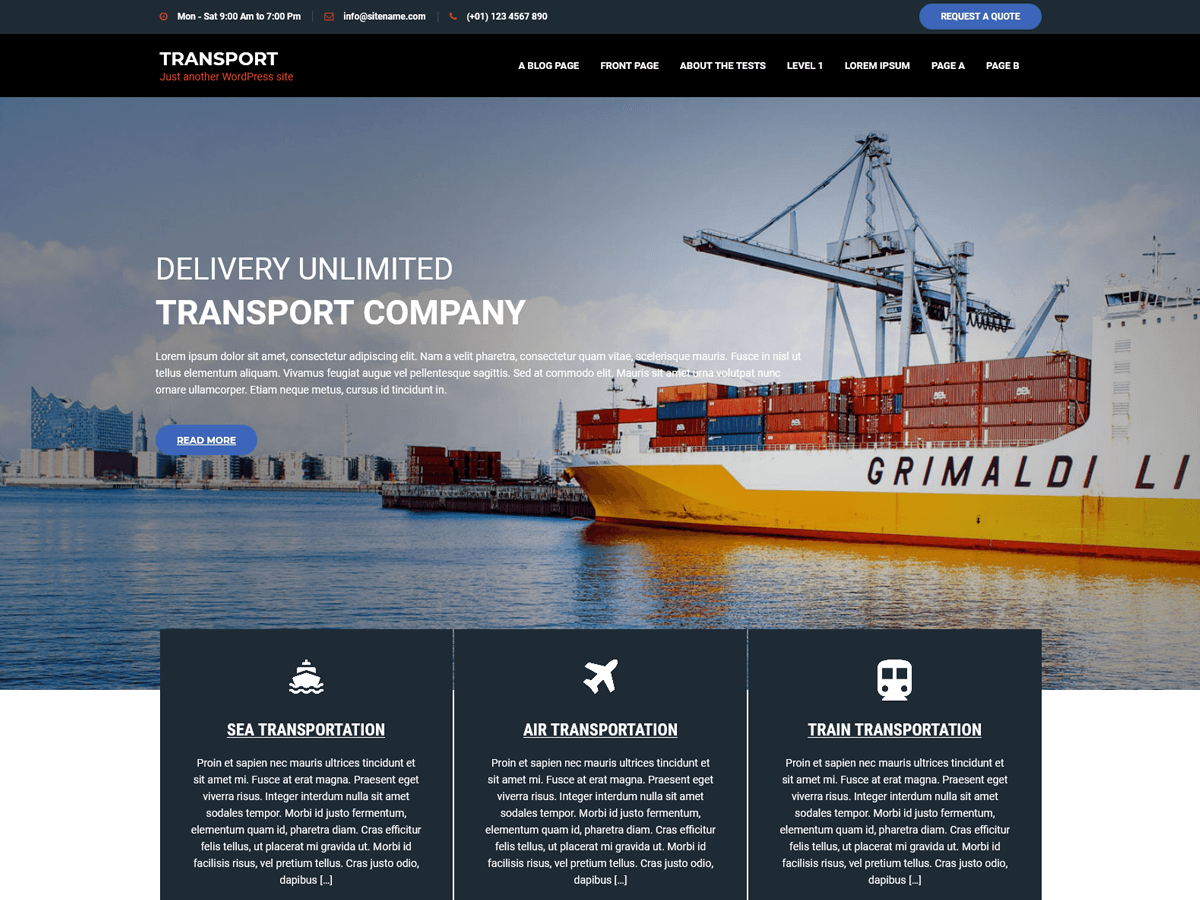 Transportation theme screenshot