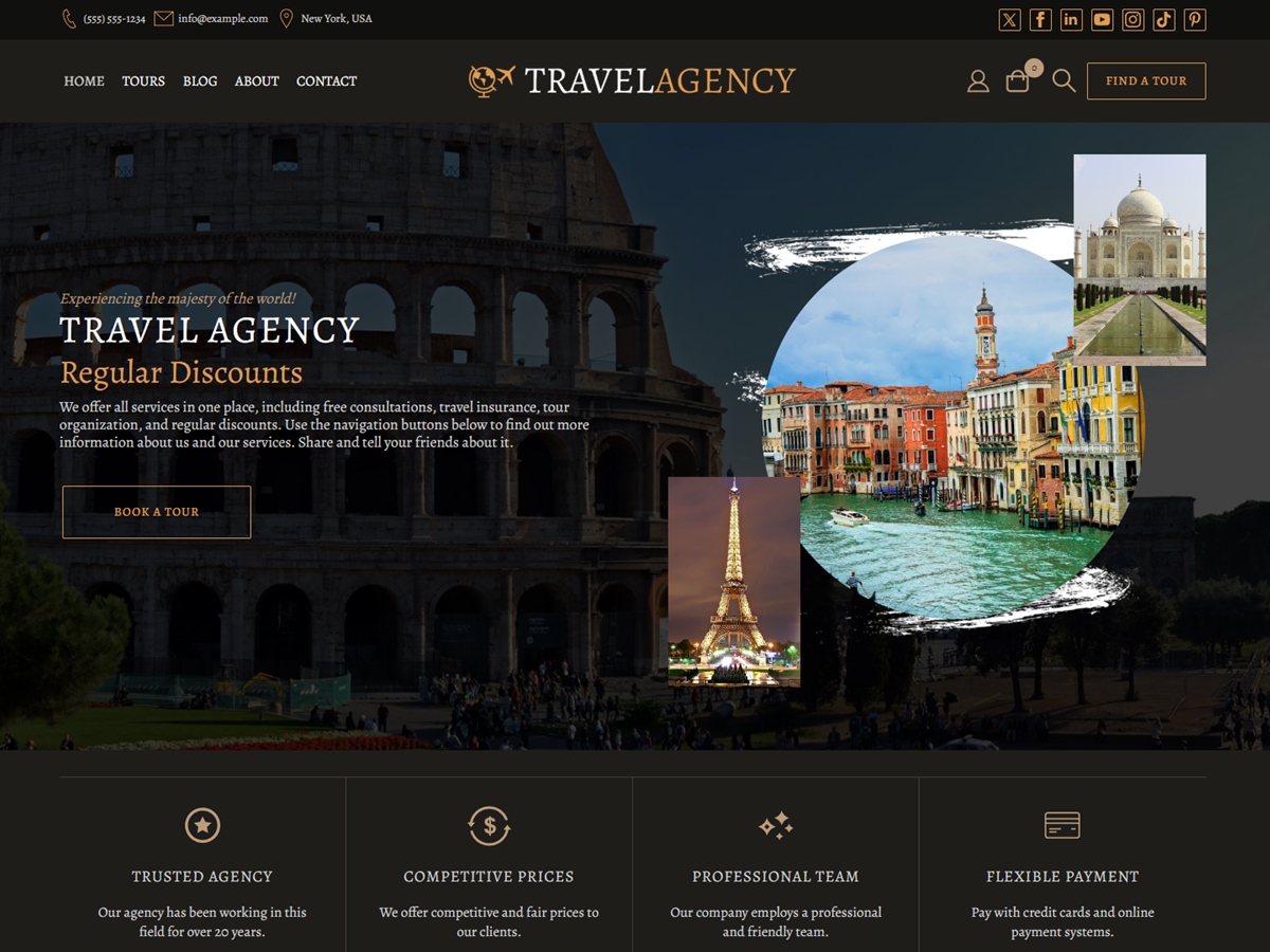 Travel Agency WDA theme screenshot