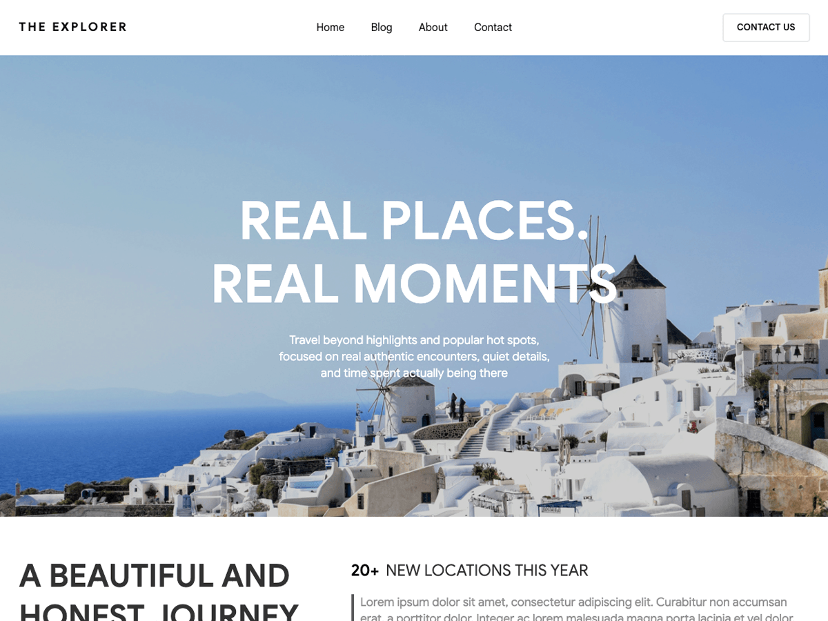 Travel Blog Journeys theme screenshot