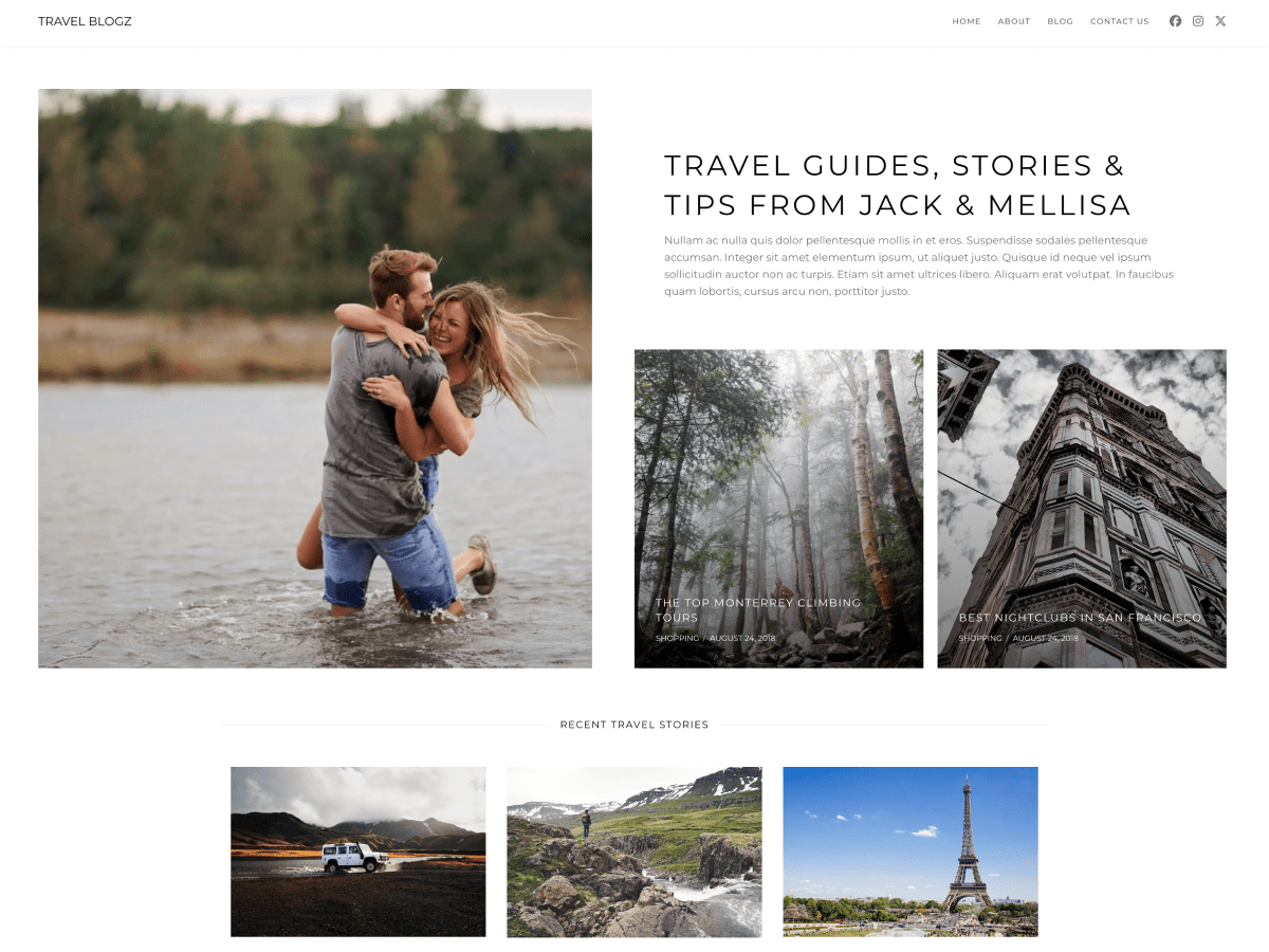 Travel Blogz theme screenshot