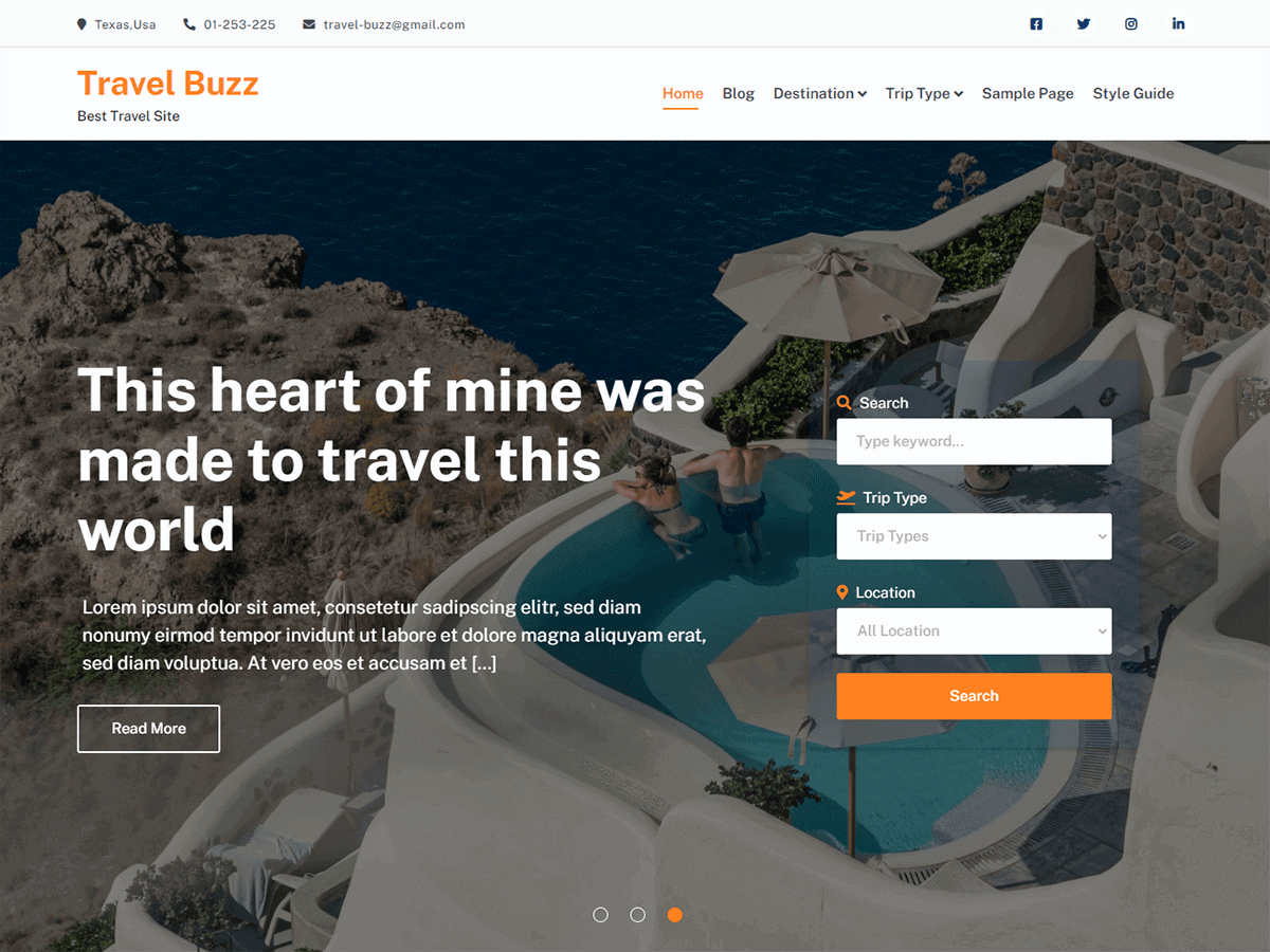Travel Buzz theme screenshot