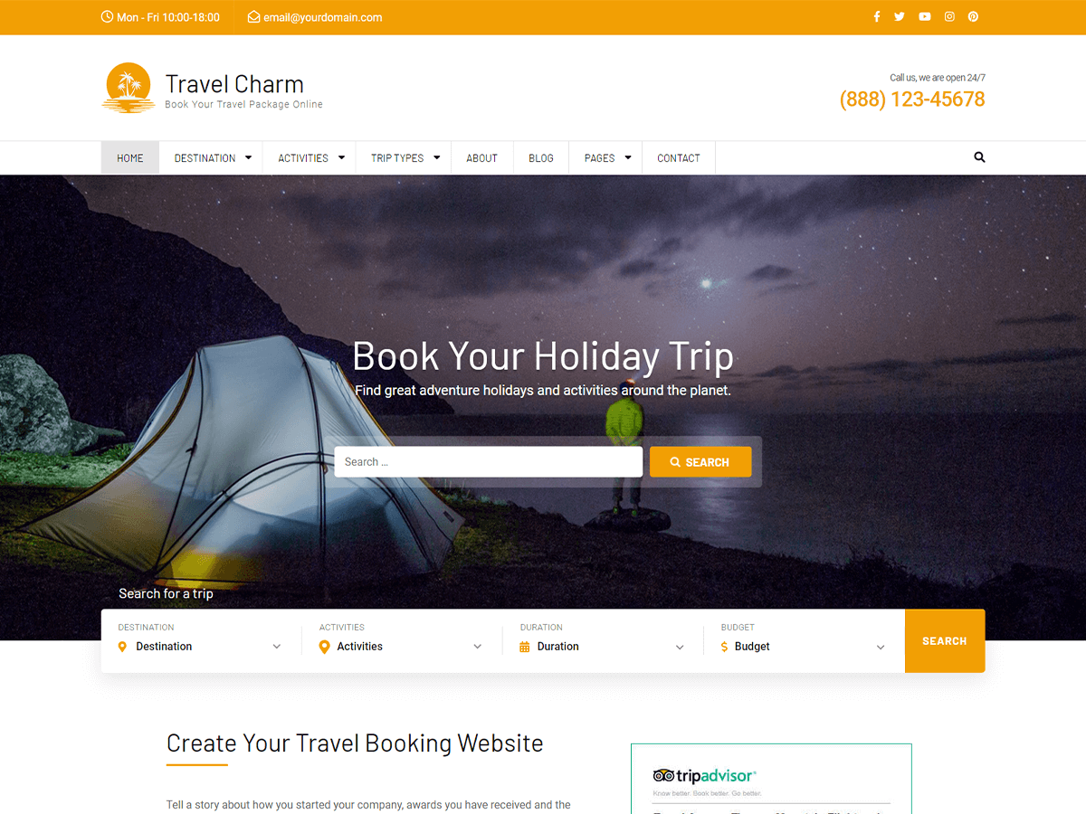 Travel Charm theme screenshot
