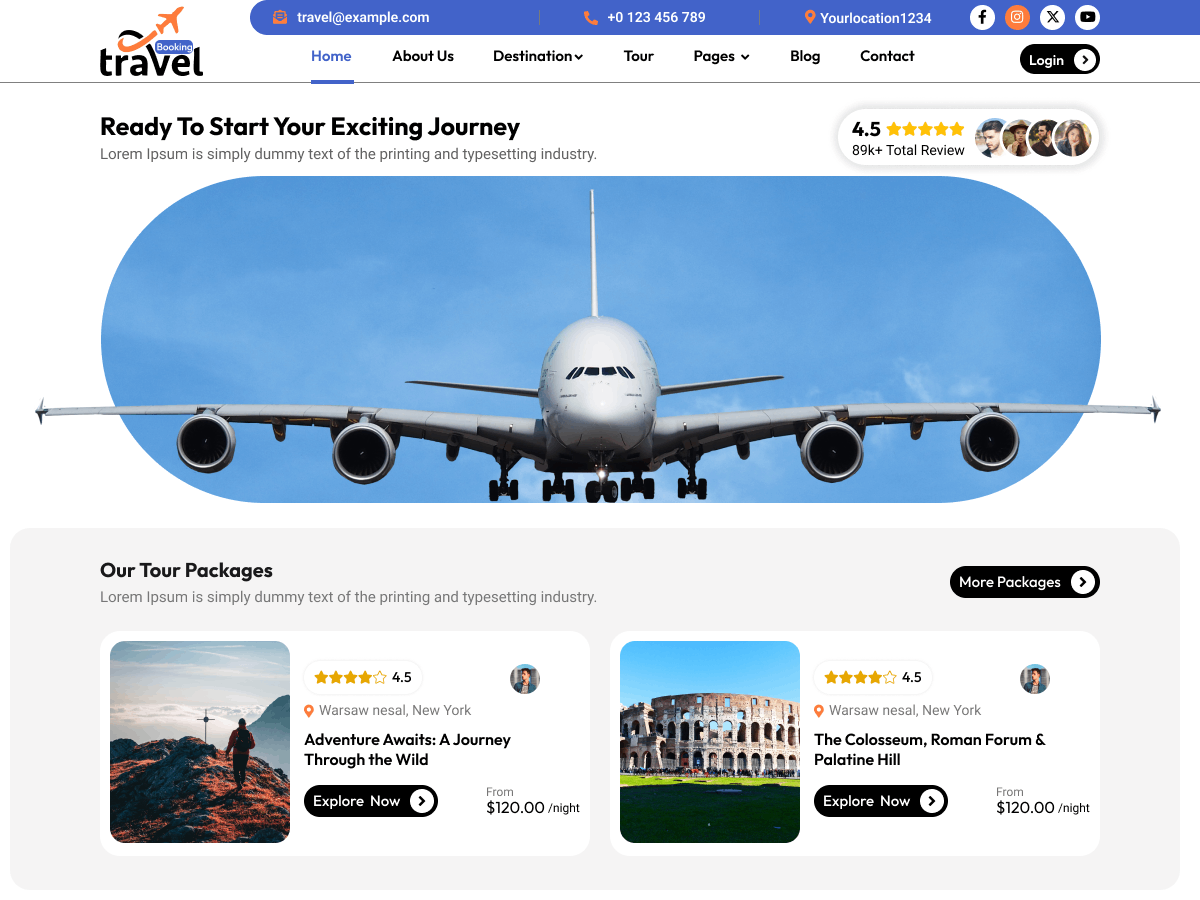 Travel Destination theme screenshot