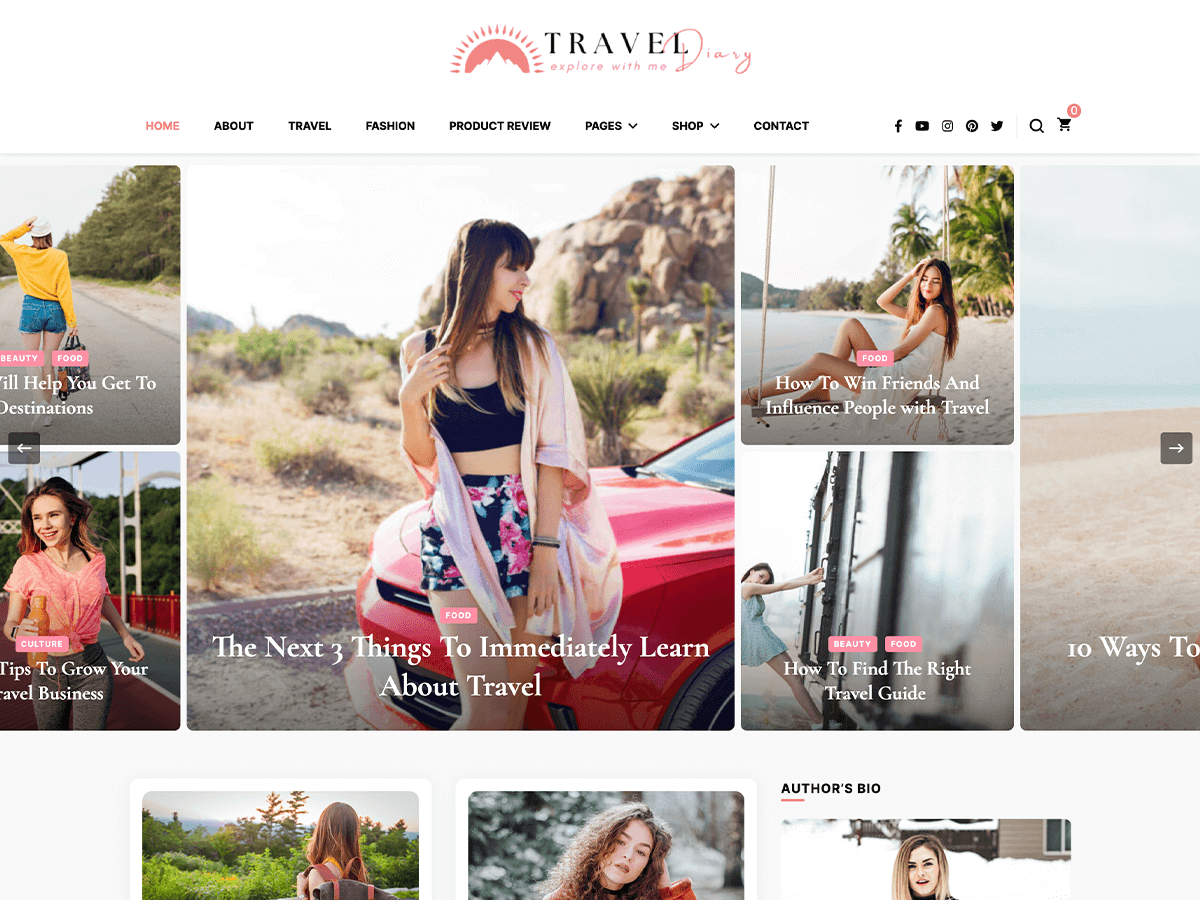 Travel Diary theme screenshot